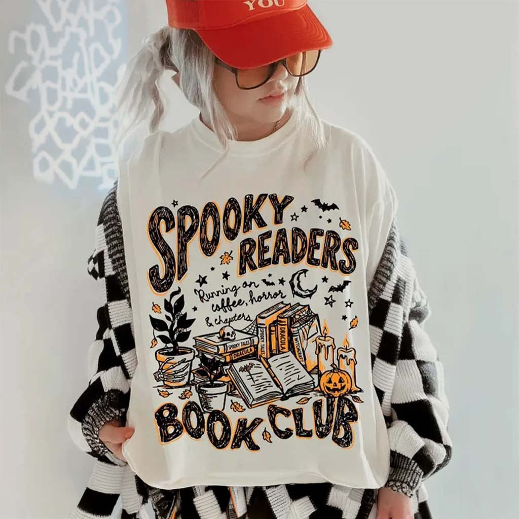 Spooky Moms Book Club Halloween T-Shirt Spooky Reader Clothing Present For Halloween - Merchluma