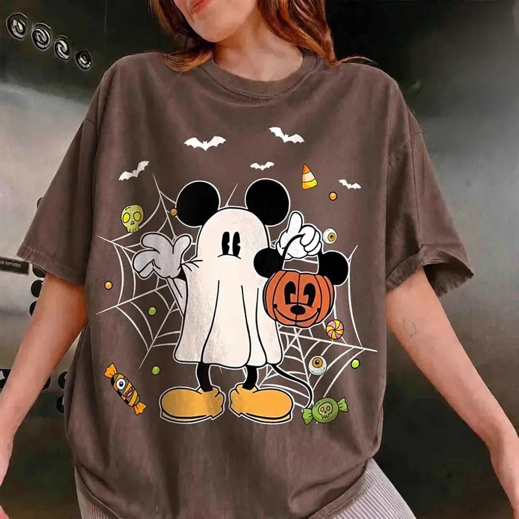 Vintage D Halloween Mickey Mouse T-Shirt Ghost Spooky Season Shirt Halloween Gifts - Merchluma