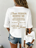 Dear Person Behind Me Love Like Jesus Cropped Sleeve V-Neck Shirt Christian Kindness Merch Gift - Merchluma