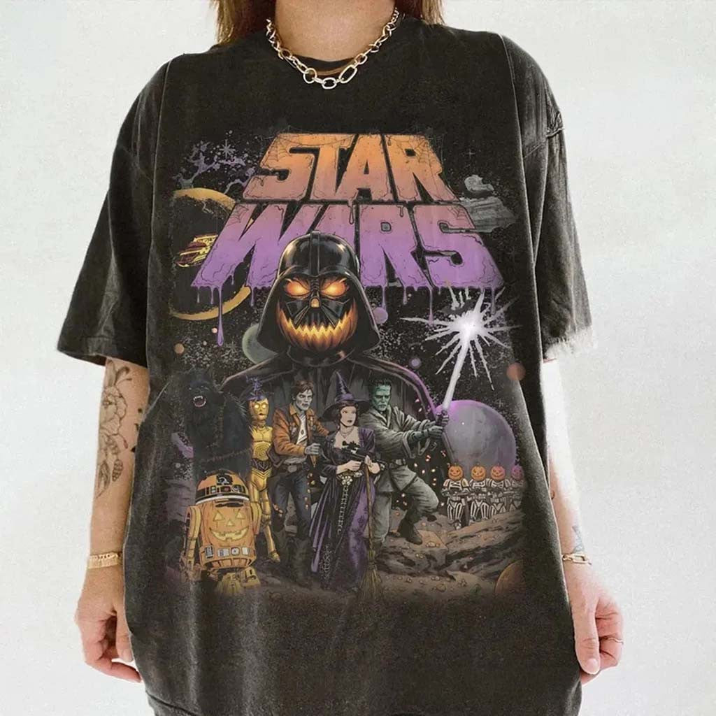 Vintage Star Wars Mashup Halloween Shirt Darth Vader T-Shirt Halloween Gifts Ideas - Merchluma