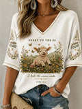 Luke 15 4 Lost Sheep Cropped Sleeve V-Neck Shirt Sorry To The 99 I Took The Scenic Route Clothing - Merchluma