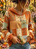 Autumn Patchwork Hoodie Thanksgiving Fall Festival Apparel Gift Ideas - Merchluma