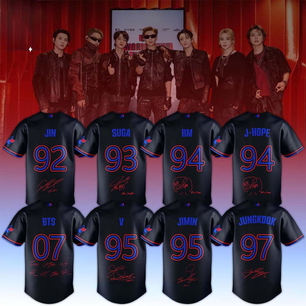 Toronto Blue Jays BTS World Tour Rogers Stadium Night 2026 Baseball Jersey BTS Arirang Merch - Merchluma