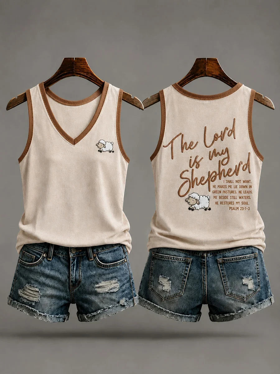 The Lord Is My Shepherd Tank Top Christian Sheep Psalm 23 Clothing Gift Ideas For Brother - Merchluma