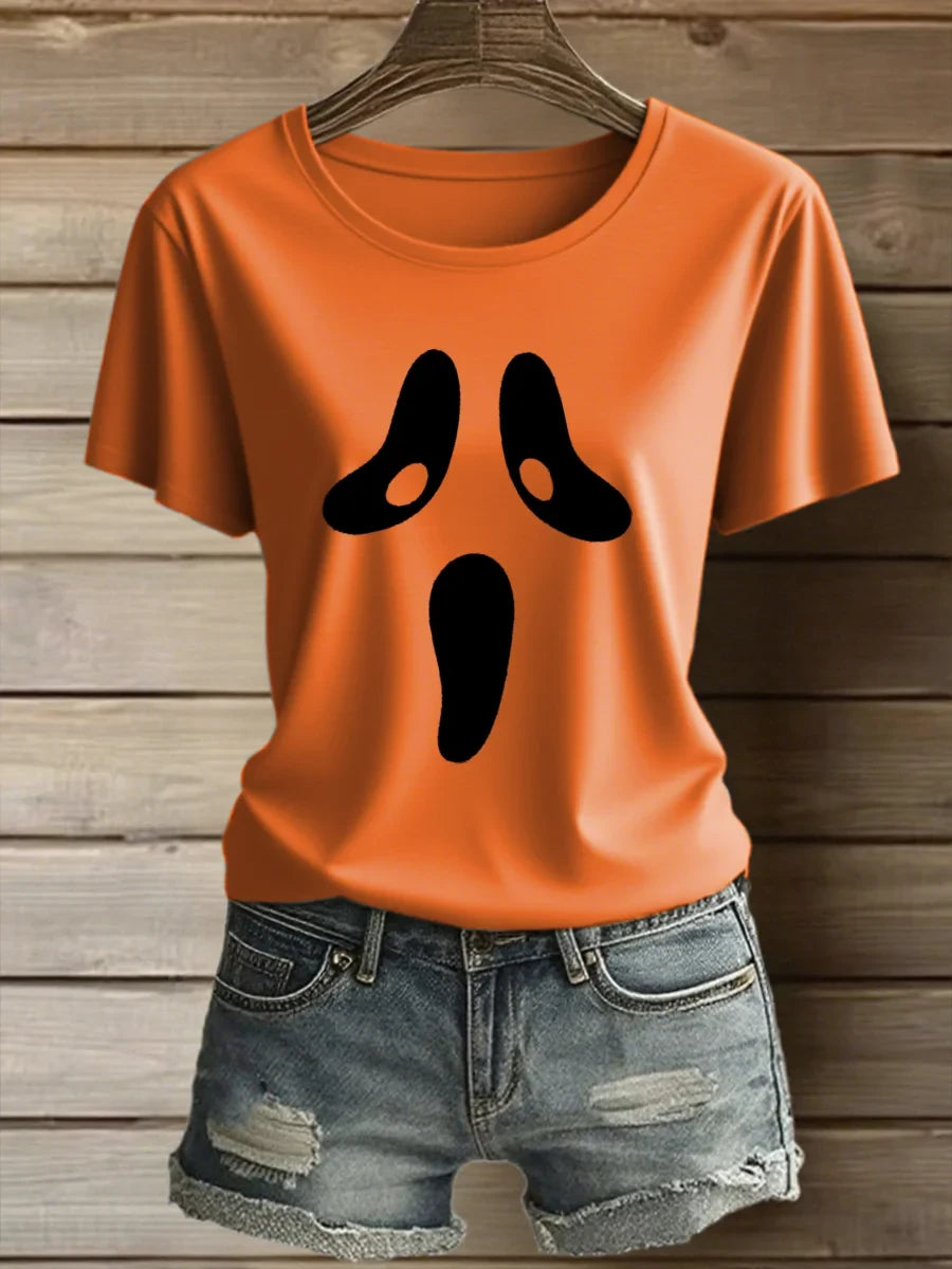 Scream Ghost Face Halloween Shirt Simple Horror Movie Costume Tee Spooky Season Gift For Fans - Merchluma