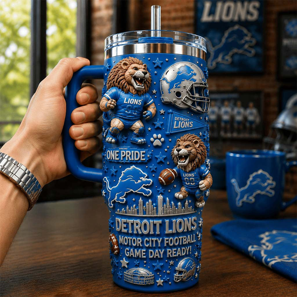 Detroit Lions Merch Motor City Football Game Day Ready Tumbler Gifts For Football Fan - Merchluma
