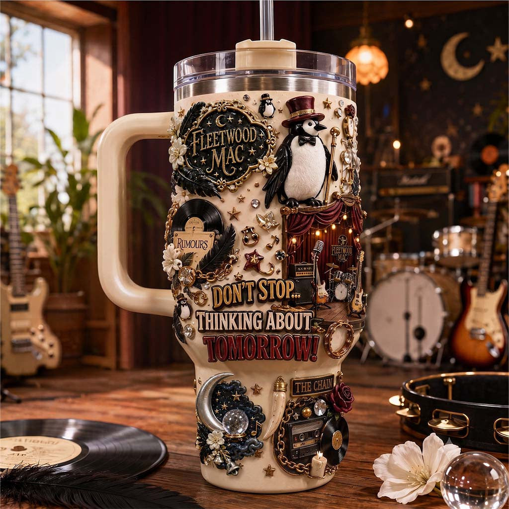 Fleetwood Mac Merch Don't Stop Thinking About Tomorrow Tumbler Gifts For Rock Fan - Merchluma