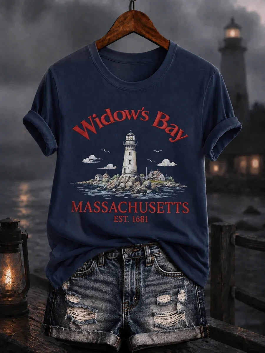 Greetings From Widow's Bay Halloween T-Shirt Widow's Bay Massachusetts Tee Horror Fan Gifts - Merchluma