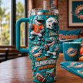 Miami Dolphins Merch Fins Up Dolphins Nation Game Day Ready Tumbler Football Fan Gift Ideas - Merchluma