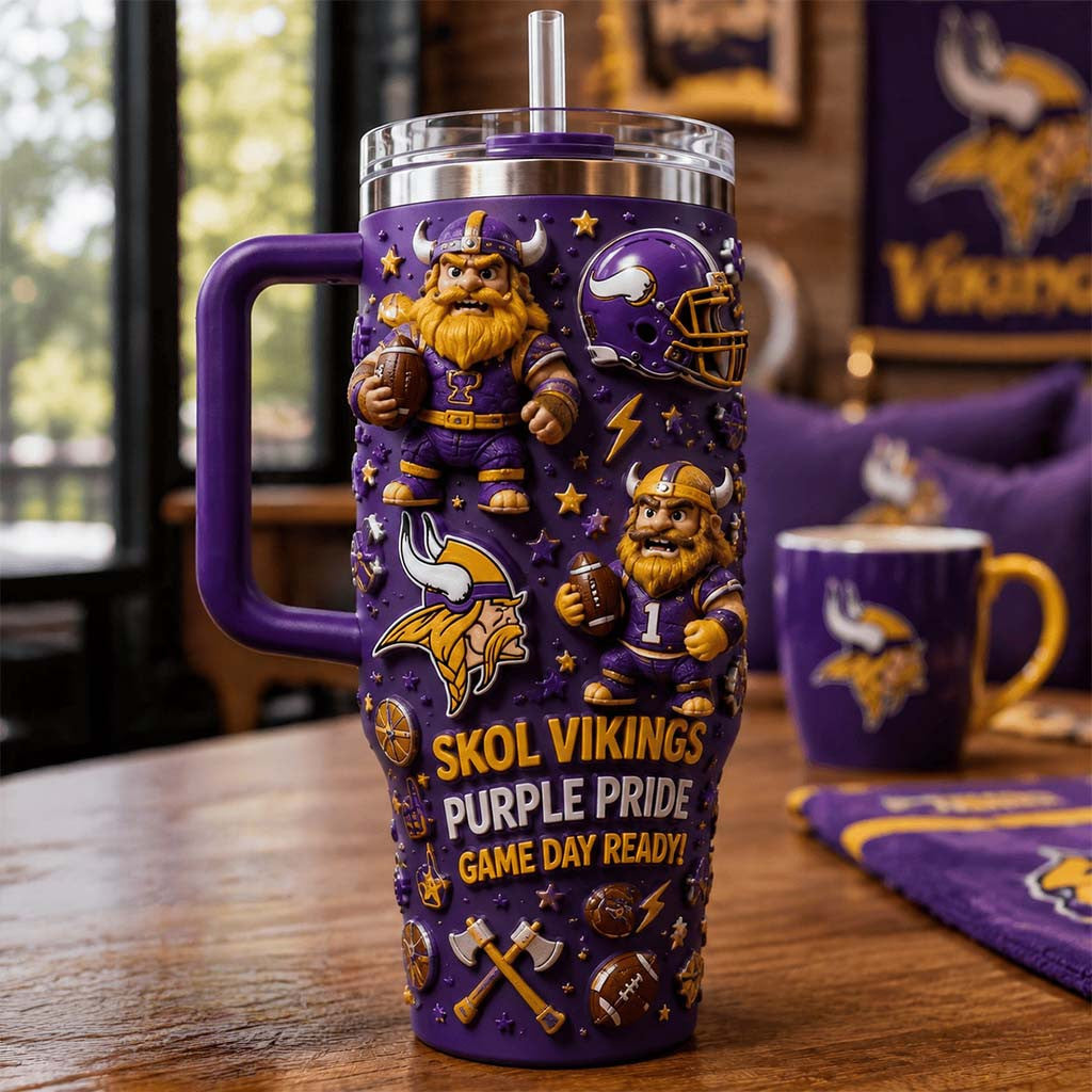 Minnesota Vikings Merch Skol Vikings Purple Pride Game Day Ready Tumbler Fan Gift Ideas - Merchluma