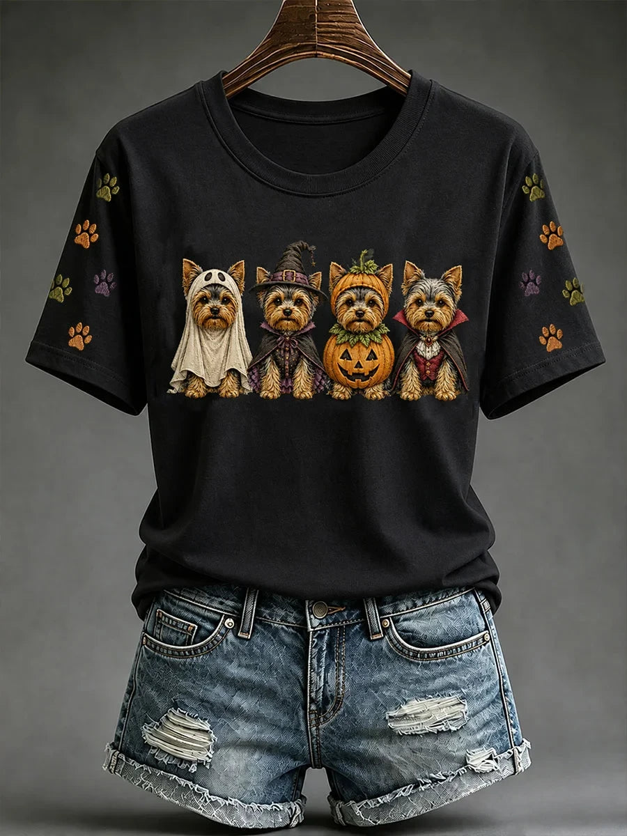Halloween Pumpkin Yorkshire T-Shirt Cute Dog Shirt Halloween Gift For Yorkshire Lovers - Merchluma