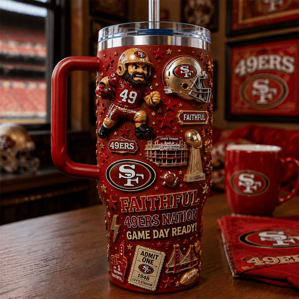San Francisco 49ers Merch Faithful 49ers Nation Game Day Ready Tumbler Gifts For Fans - Merchluma