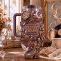 White Winged Dove Gold Dust Dreams Wild Heart Forever Tumbler Fleetwood Mac Merch Her Gifts - Merchluma
