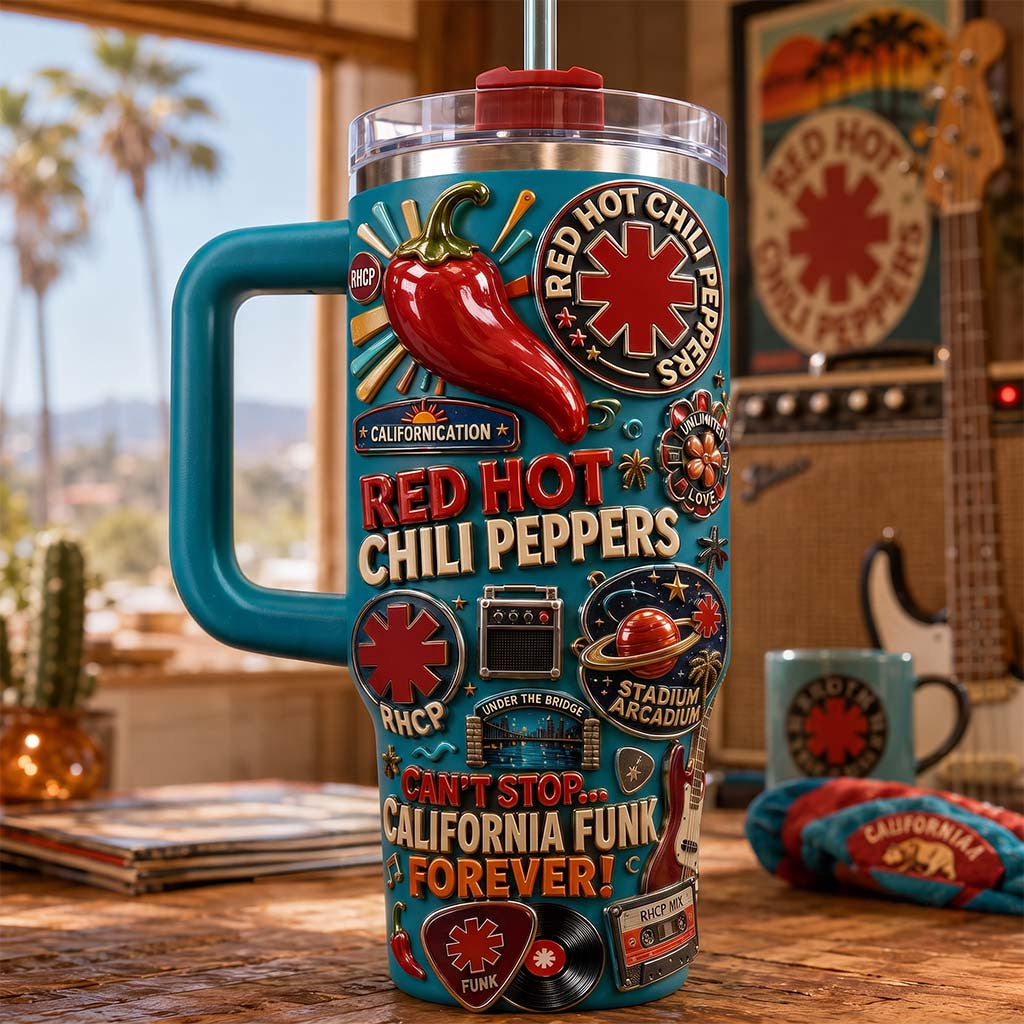 Red Hot Chili Peppers California Funk Forever Tumbler RHCP Merch Gifts For Rock Band Fans - Merchluma