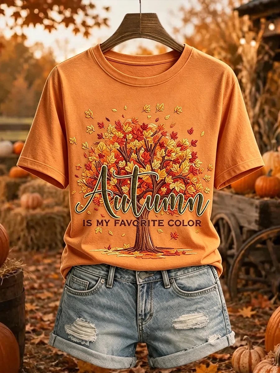 Autumn Is My Favorite Color T-Shirt 2026 Cute Fall Clothes Gift Ideas For Mom - Merchluma