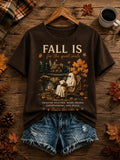 Fall Is The Quiet Souls Ghost Halloween T-Shirt That's The Vibe Shirt Autumn Outfits - Merchluma