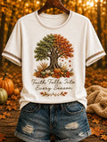 Autumn Faith Falls Into Every Season Printed T-Shirt Fall Inspired Clothes Christian Gift - Merchluma