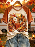 Fall Cozy Ghost By Campfire T-Shirt Cute Halloween Outfits Gift For Besties - Merchluma