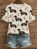 Floral Dachshund T-Shirt Cute Dog Apparel Best Gift For Dachshund Mom - Merchluma