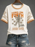 Lazarus Come Forth John 11 43 Faith Halloween Casual T-Shirt Bible Verse Apparel Religious Gift - Merchluma