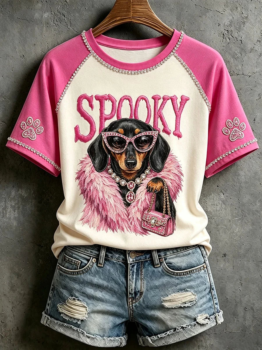 Spooky Dachshund Halloween Shirt Wiener Dog T-Shirt Fancy Halloween Gift For Women - Merchluma