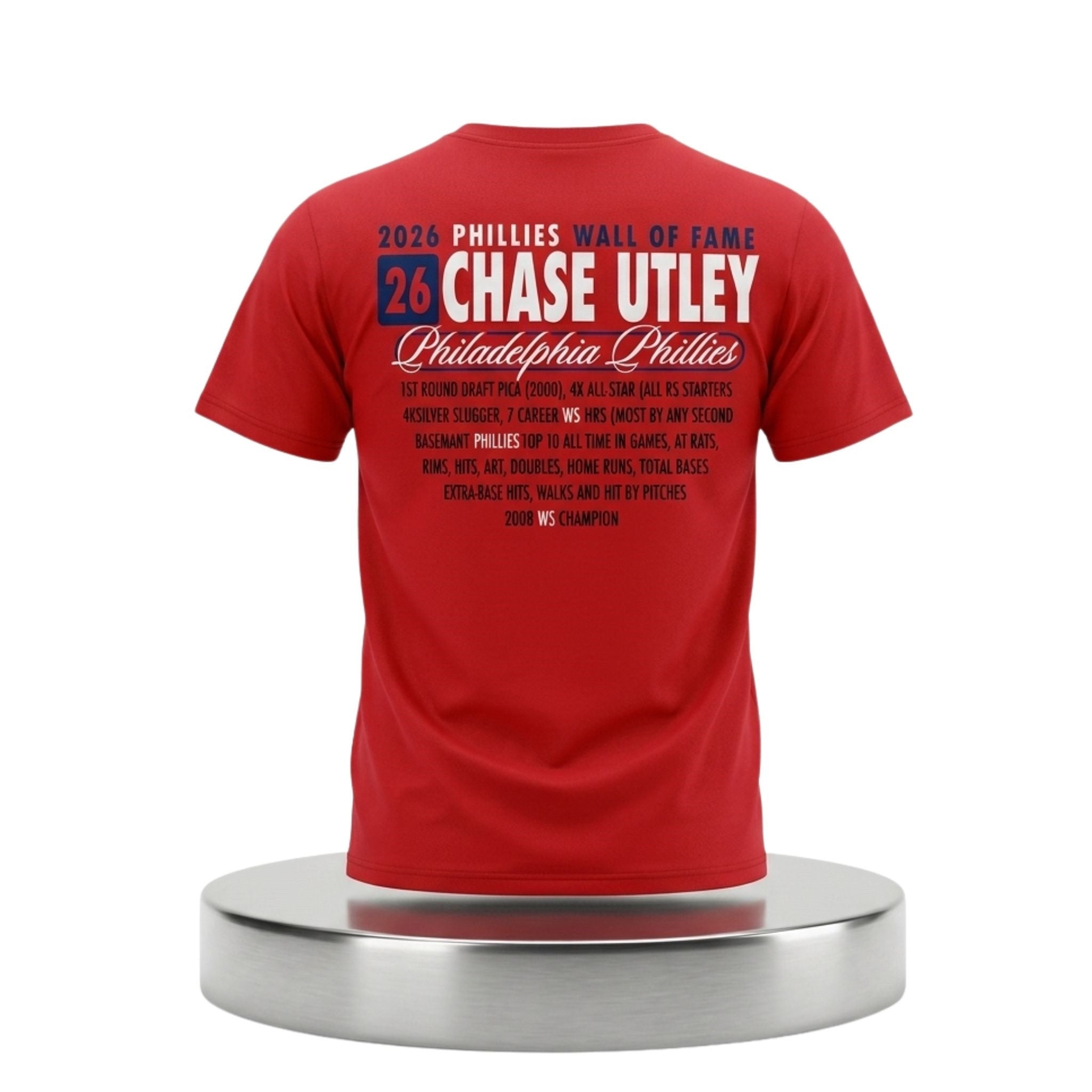 Phillies Wall of Fame Chase Utley 2026 Shirt Philadelphia Phillies Merch Gifts For Fans - Merchluma