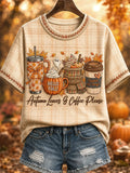 Autumn Leaves And Coffee Please T-Shirt Fall Inspired Clothes Halloween Present Ideas - Merchluma