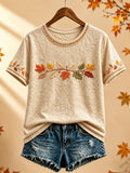 Autumn Maple Leaf T-Shirt Cute Fall Clothes Birthday Gift For Sisters - Merchluma