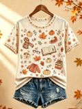 Autumn Maple Leaf T-Shirt Fall Themed Apparel Cute Gifts For Sisters - Merchluma