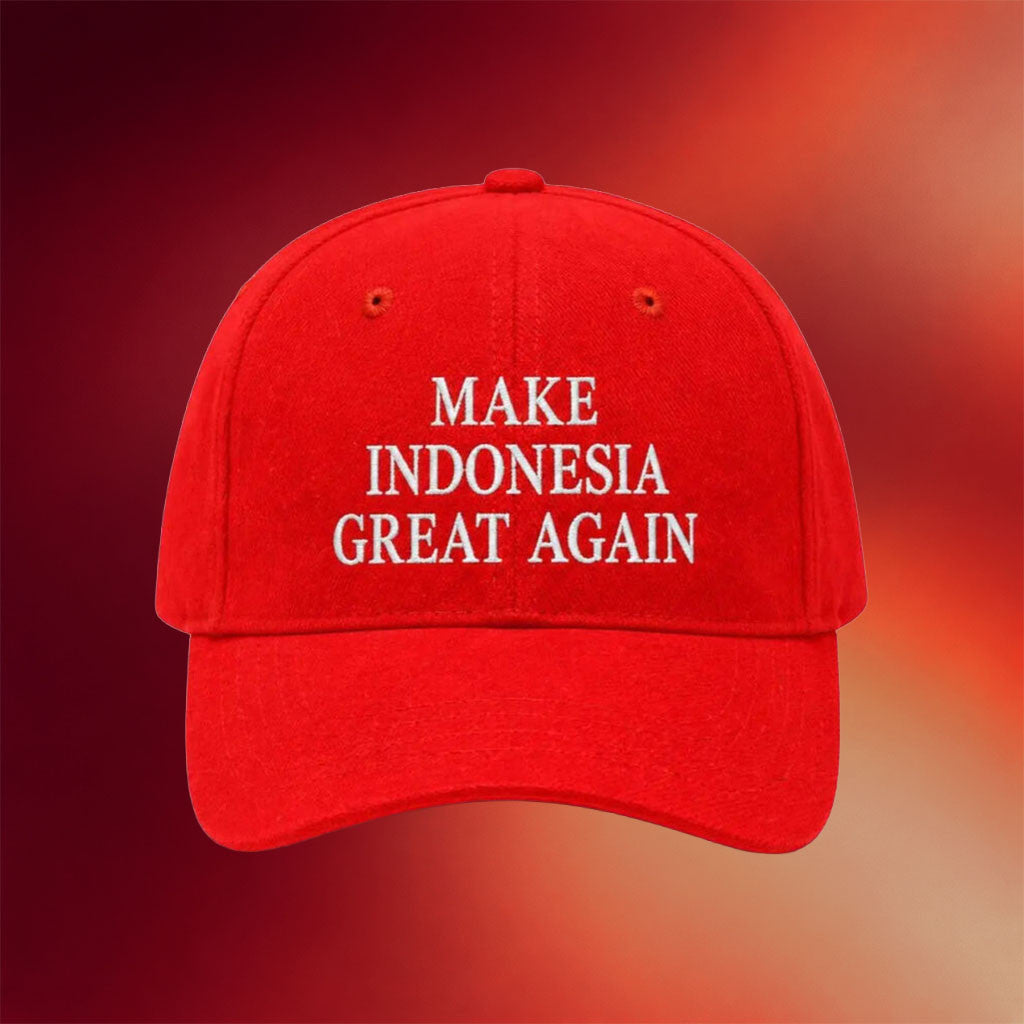 2026 Make Indonesia Great Again Migrain Hat Embroidered Parody Cap Gifts For Friends - Merchluma