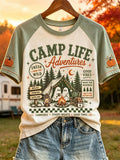Camp Life Adventures Ghosts Fall Camping T-Shirt Cute Autumn Outfits Gift For Halloween - Merchluma