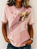 Cute Chihuahua Breast Cancer Awareness Art T-Shirt Dog Mom Shirt Gift For Chihuahua Lovers - Merchluma