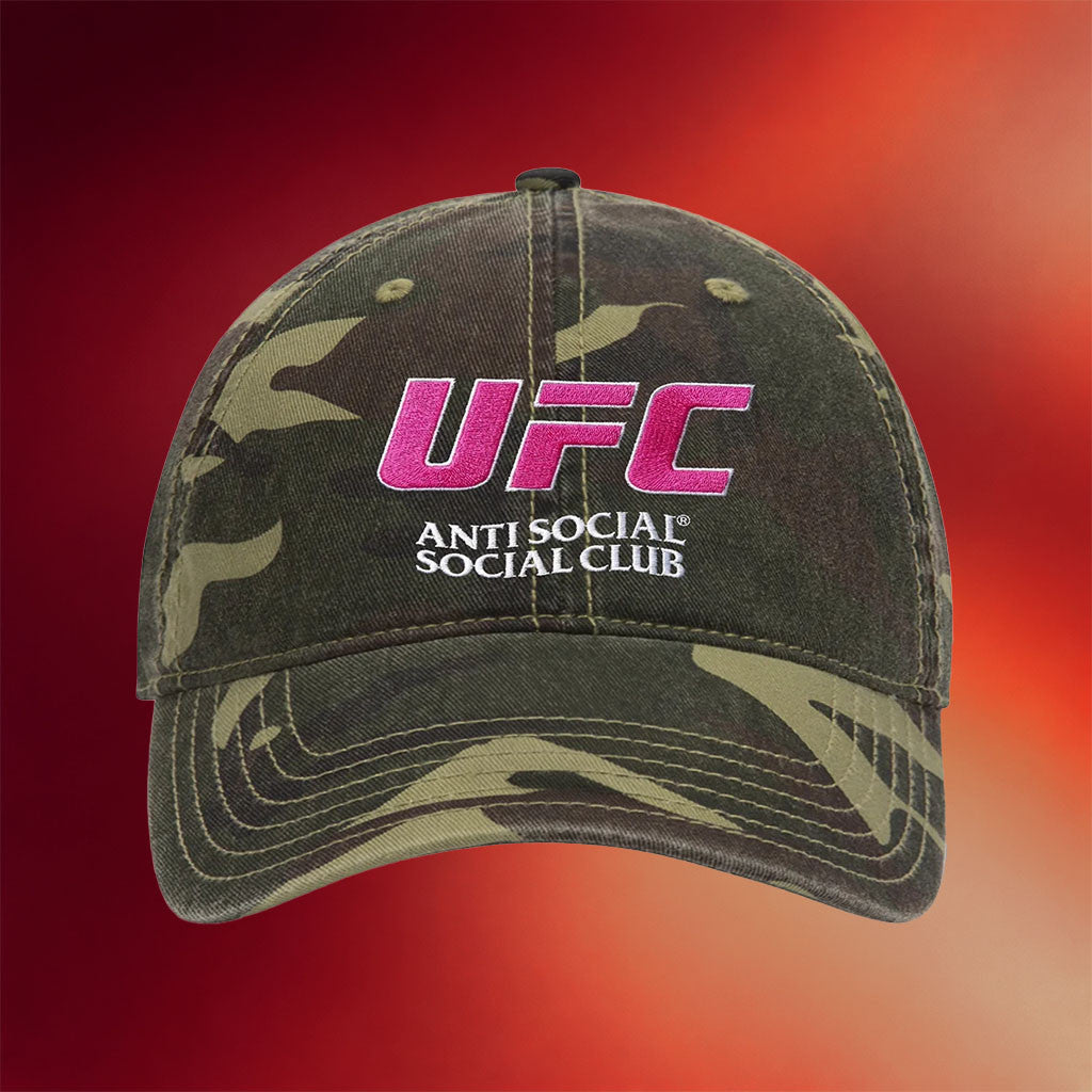 Anti Social Social Club Merch 2026 ASSC X UFC With Love Camo Hat Embroidered Father's Day Gifts - Merchluma