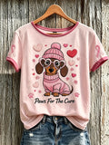 Breast Cancer Theme Cute Dog Heart T-Shirt Paws For A Cure Shirt Breast Cancer Awareness Gear - Merchluma