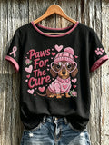 Breast Cancer Theme Cute Dog T-Shirt Breast Cancer Awareness Merch Gift For Her - Merchluma