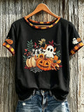 Autumn Theme Adorable Ghost Pattern T-Shirt Halloween Ideas For Gifts - Merchluma