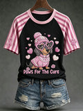 Breast Cancer Theme Cute Dog T-Shirt Breast Cancer Awareness Apparel Gift for Dog Mom - Merchluma