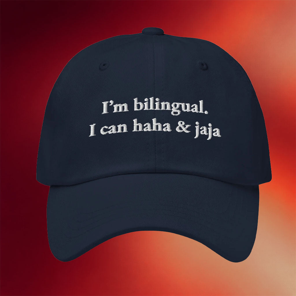 The Spanglish Society Merch Embroidered I'm Bilingual I Can Haha And Jaja Hat Gifts For Dudes - Merchluma