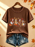 Goose Autumn Themed T-Shirt Cute Animal Shirt Best Fall Gifts For Her - Merchluma