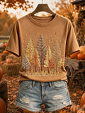 Vintage Fall Trees T-Shirt Cute Autumn Outfits Unique Gifts For Mothers - Merchluma