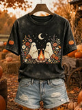 Ghost Campfire Marshmallow Wildflower Camping Fall Halloween T-Shirt Cute Fall Outfits For Her - Merchluma