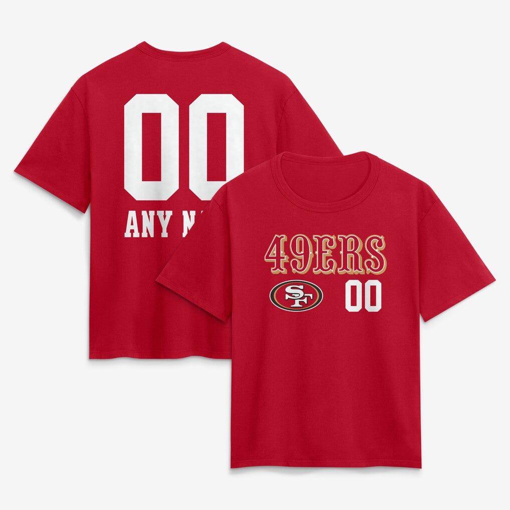 Personalized San Francisco 49ers Merch 2026 SF 49ers Touchdown Wordmark T-Shirt Game Day Gifts - Merchluma