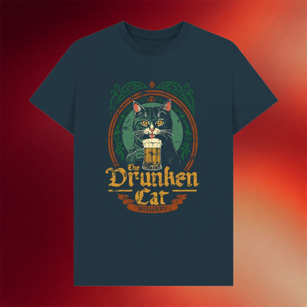 Mighty Merch 2026 Dwarf Fortress Drunken Cat T-Shirt The Drunken Cat Brewery Shirt Gamer Gifts - Merchluma