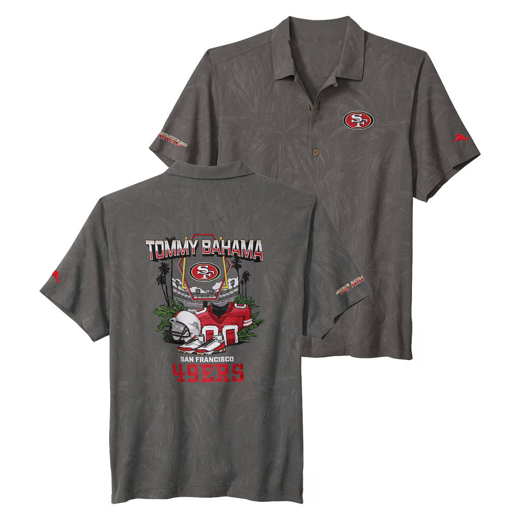 San Francisco 49ers Merch 2026 SF 49ers Tommy Bahama Endzone Paradise Hawaiian Shirt Fan Gear - Merchluma