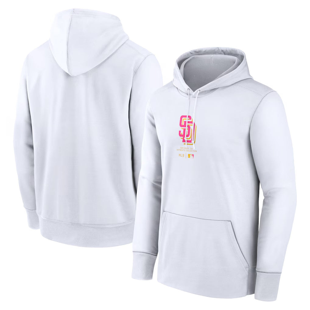 San Diego Padres Merch 2026 SD Padres Collection City Connect Practice Performance Hoodie White - Merchluma