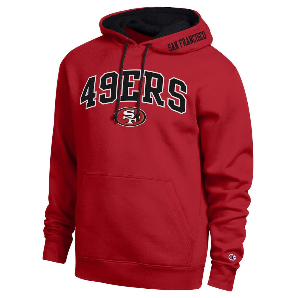 San Francisco 49ers Merch 2026 SF 49ers Champion Contrast Hoodie Best Gift For Football Fans - Merchluma