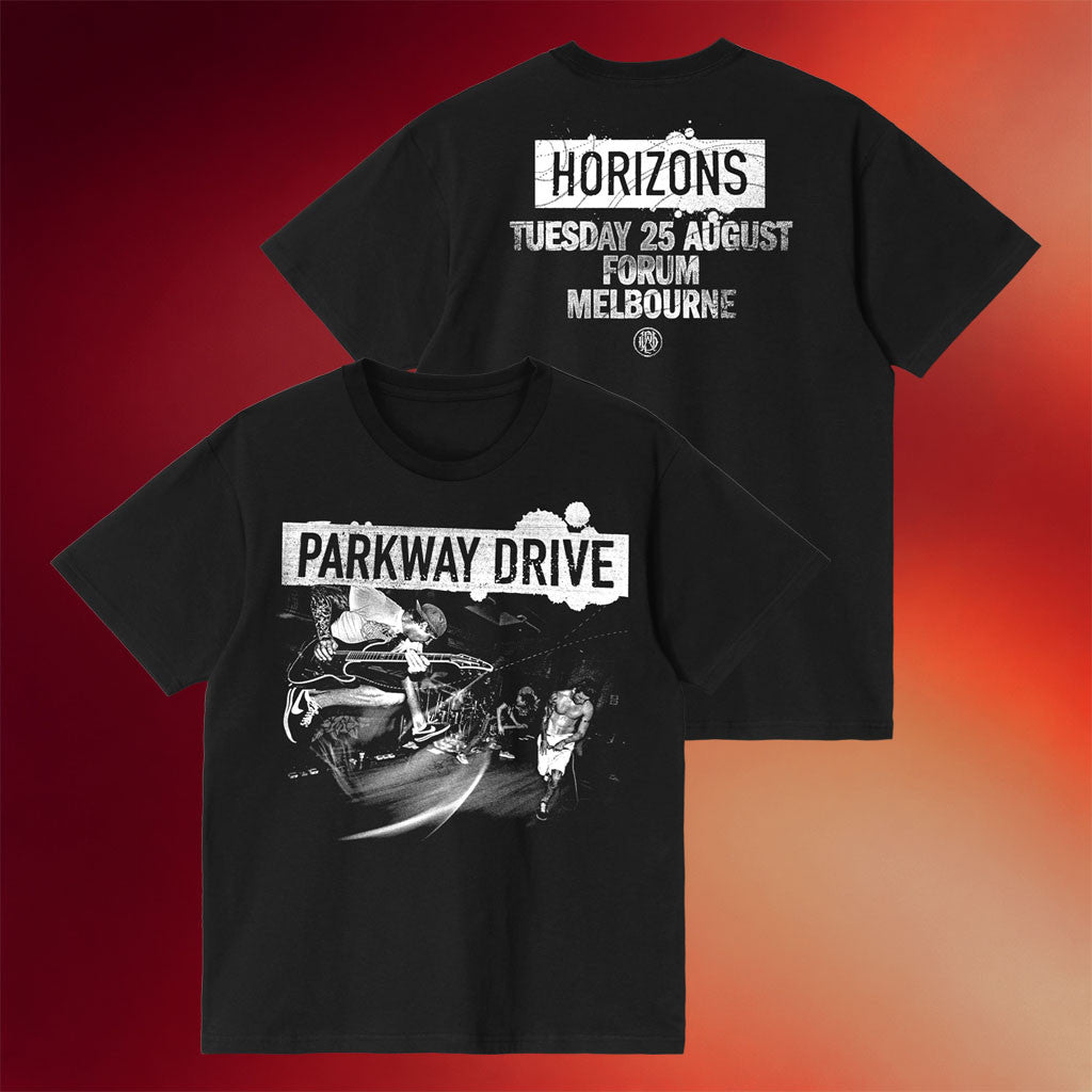 Parkway Drive Rock Merch 2026 Melbourne Horizons AUG 25 T-Shirt Parkway Drive Tour Merch - Merchluma