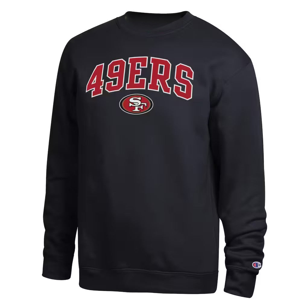 San Francisco 49ers Merch 2026 SF 49ers Champion Contrast Sweatshirt Black Gift For Fans - Merchluma