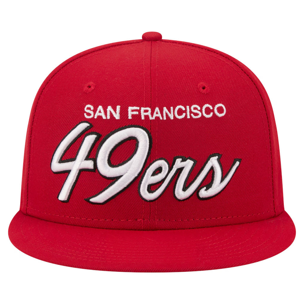 San Francisco 49ers Merch 2026 SF 49ers Core Team Script Snapback Hat Embroidered Fan Gear - Merchluma