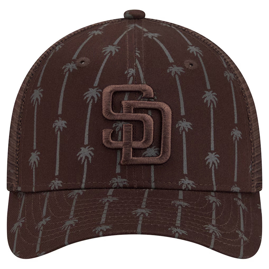 San Diego Padres Merch 2026 SD Padres Palm Tree Icon Trucker Hat Brown Embroidered Fan Gifts - Merchluma